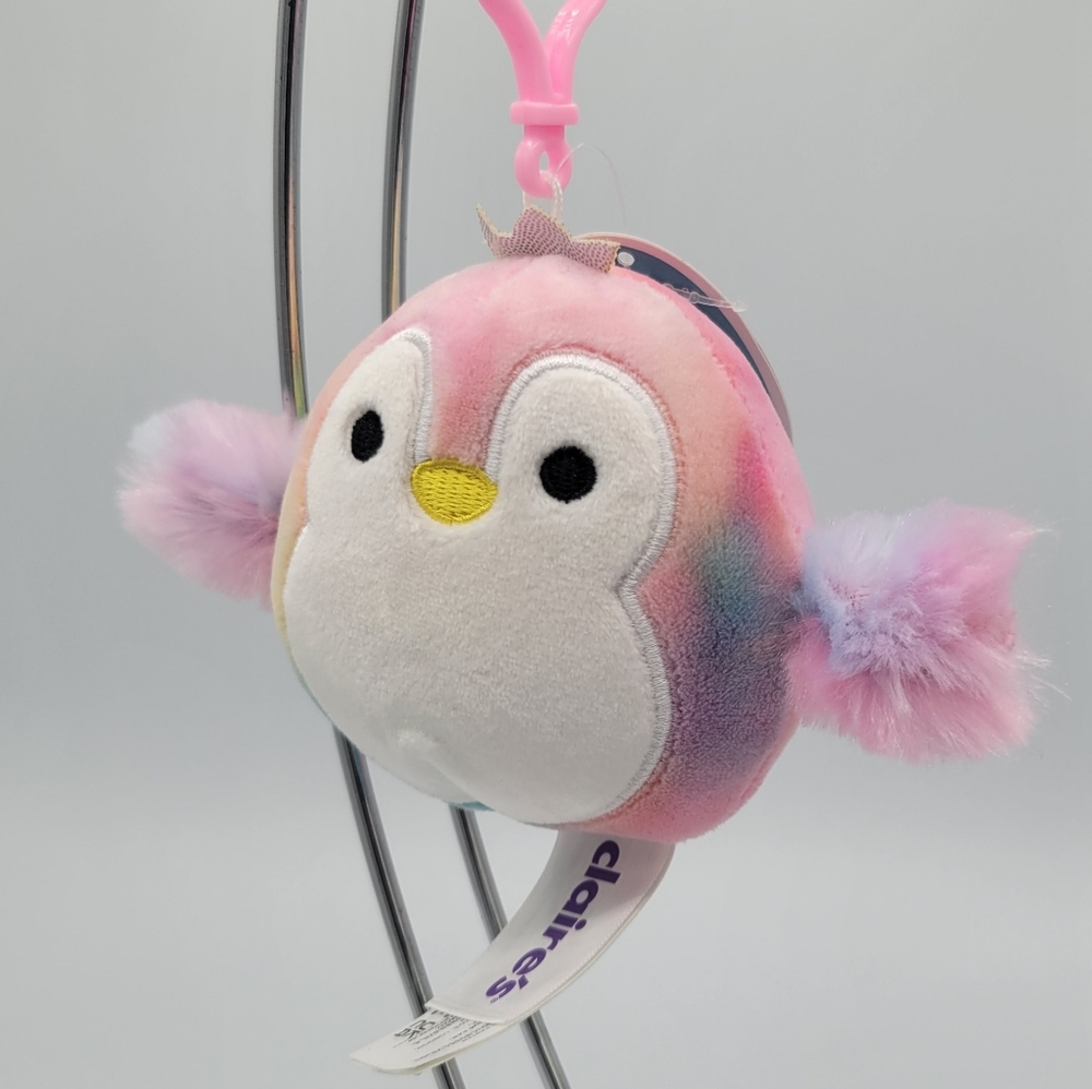 3.5" Tomara Clip NWT Penguin Tiara Burd Tyedye Squishmallow Claire's Exclusive